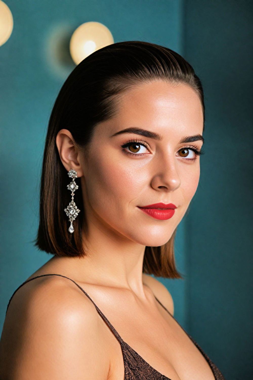 slicked back bob hair for women