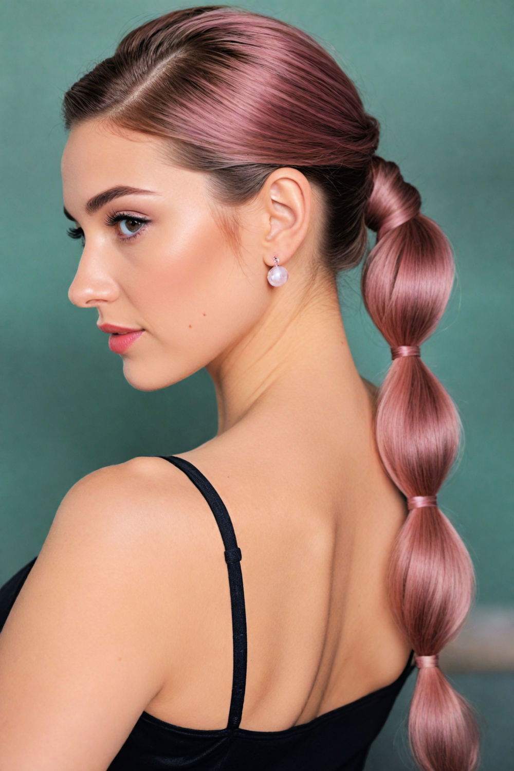 slicked back bubble ponytail