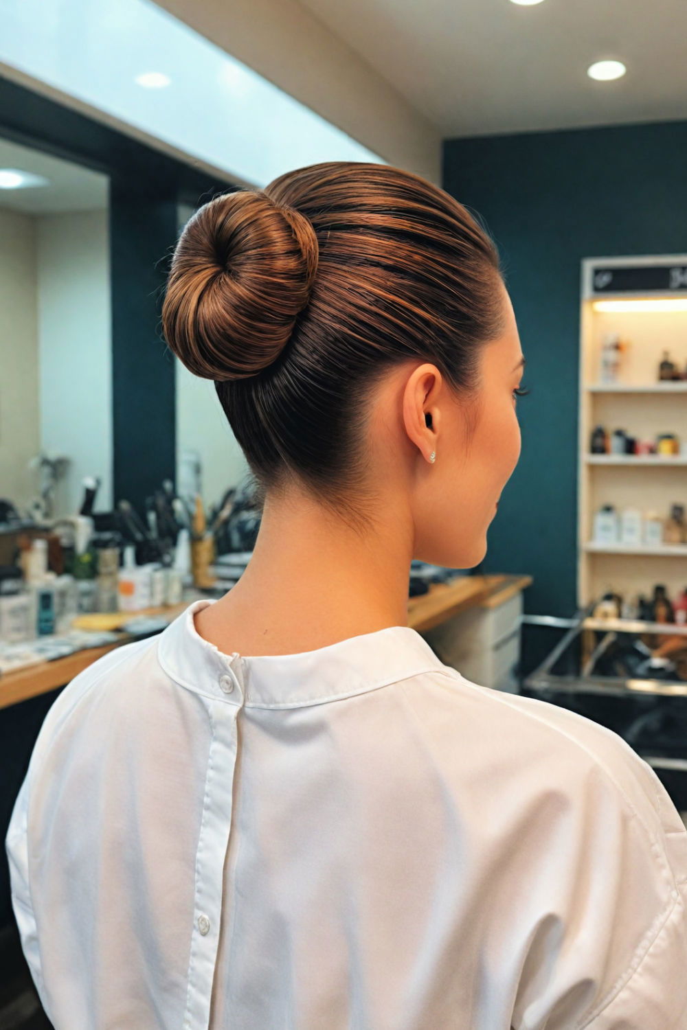 slicked back bun hairstyle