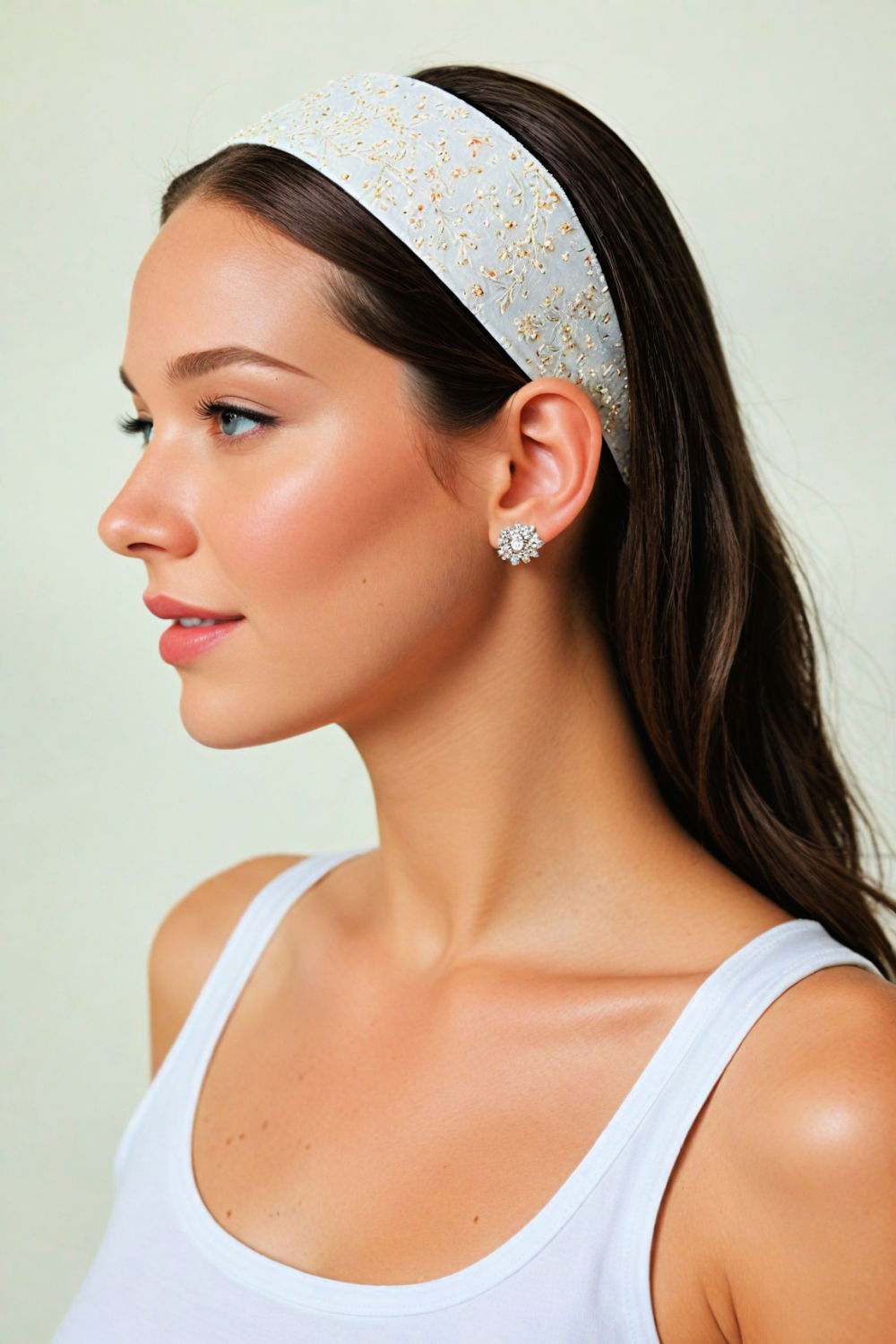 slicked back hair with headband