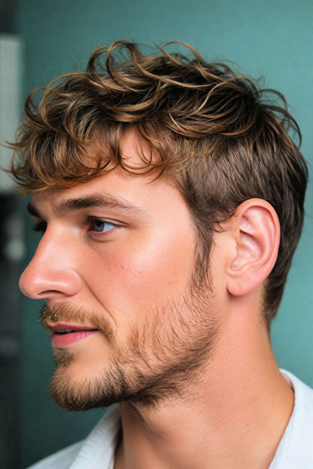soft and natural medium length hairstyle for men