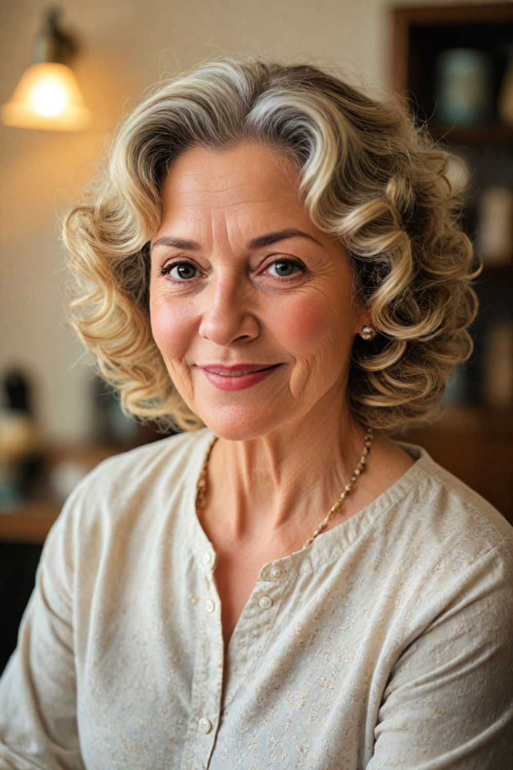 soft curls hairstyle for women over 60