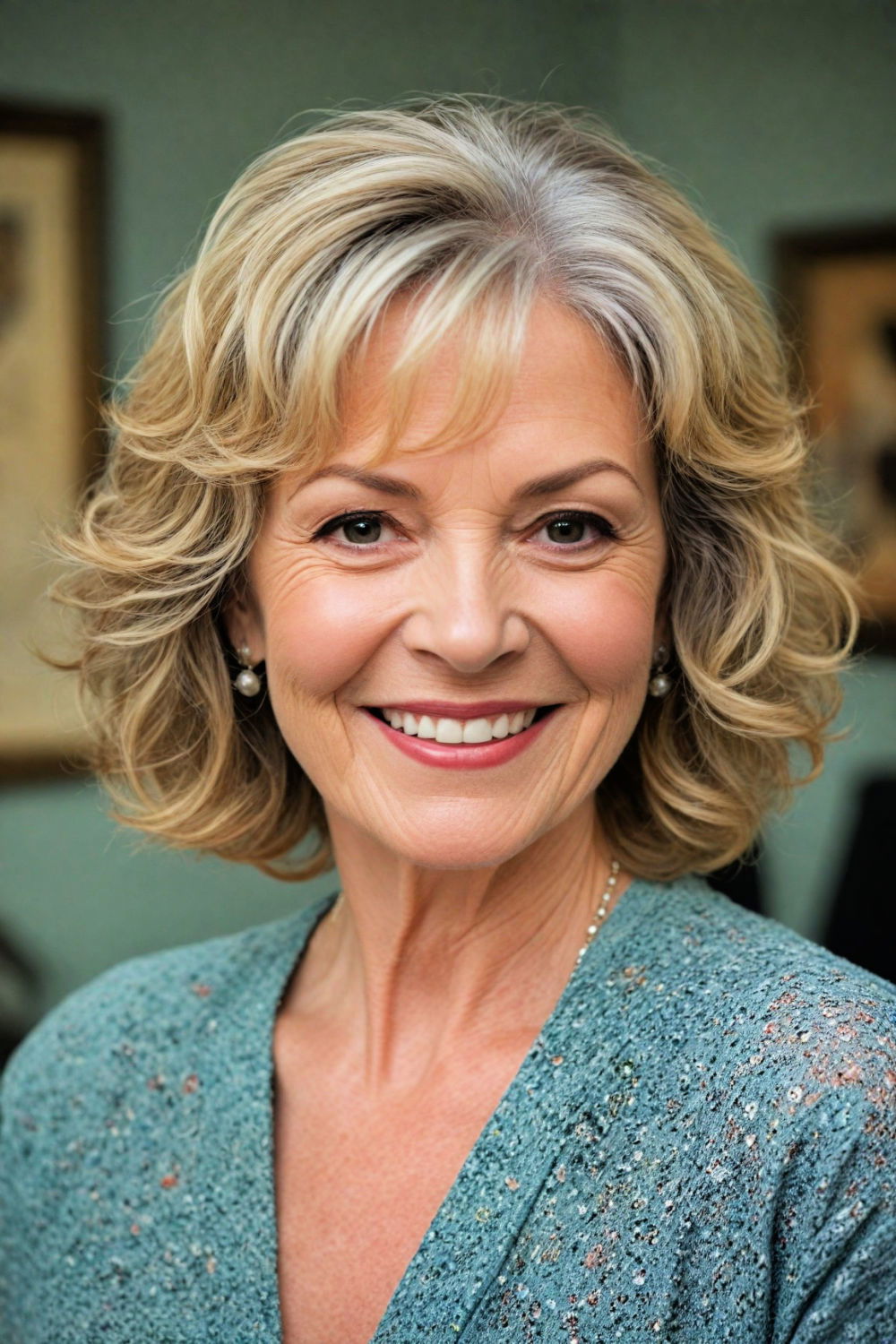 soft waves and side bangs for women over 70