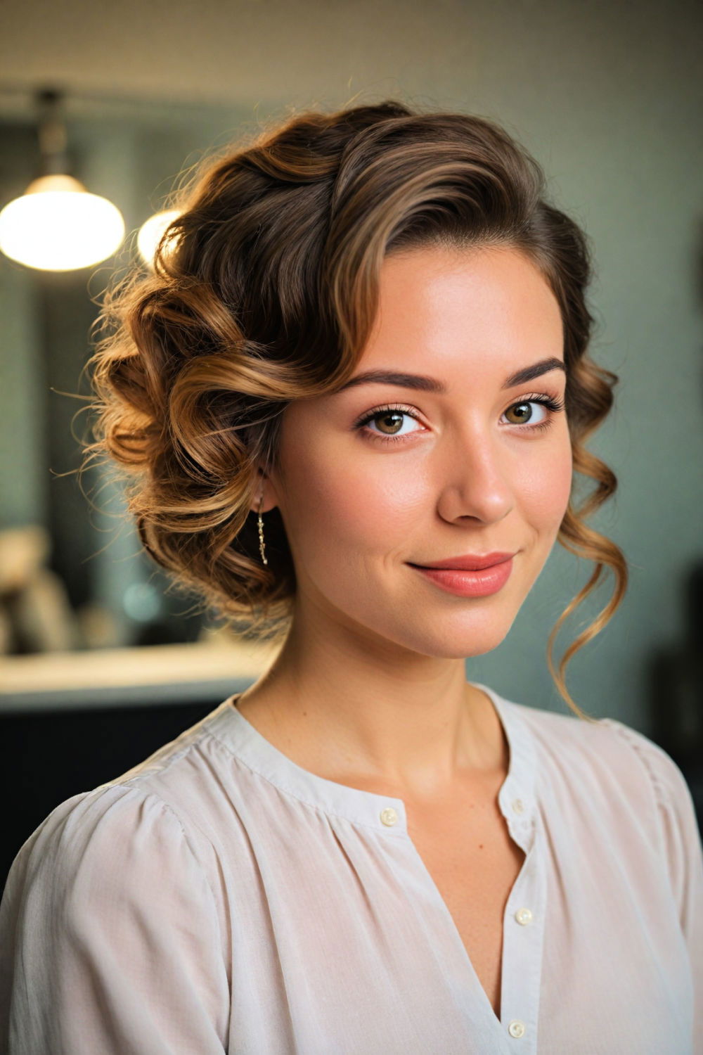 soft waves updo hairstyle