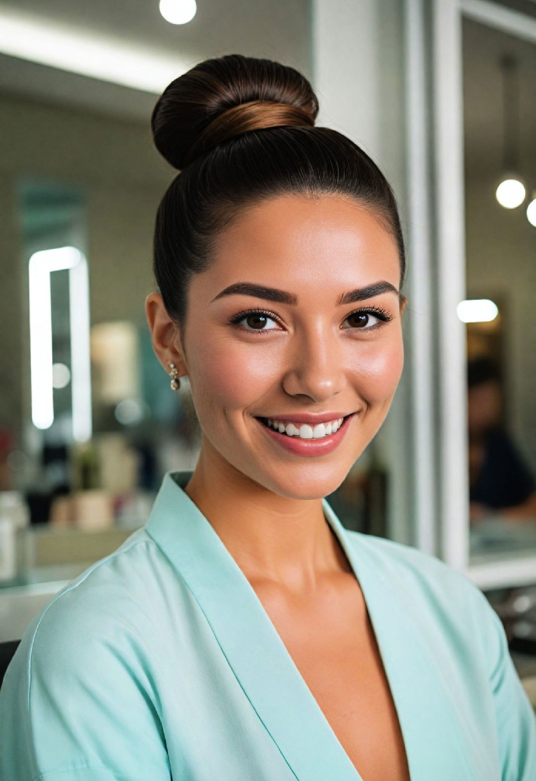 sophisticated sleek bun hairstyle