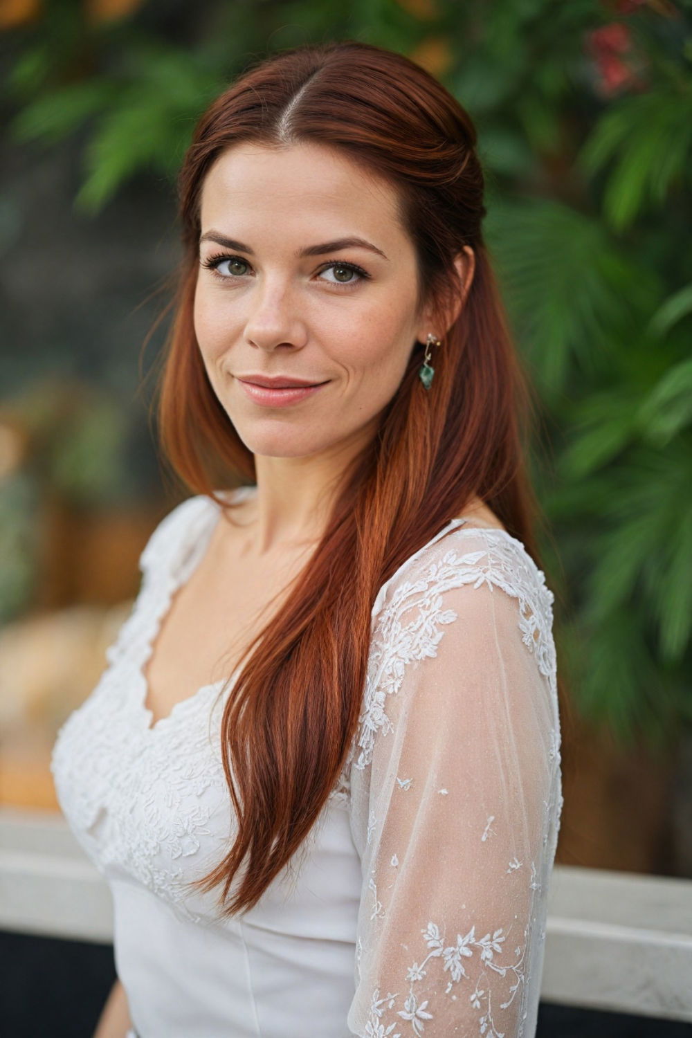 sophisticated sleek half up style