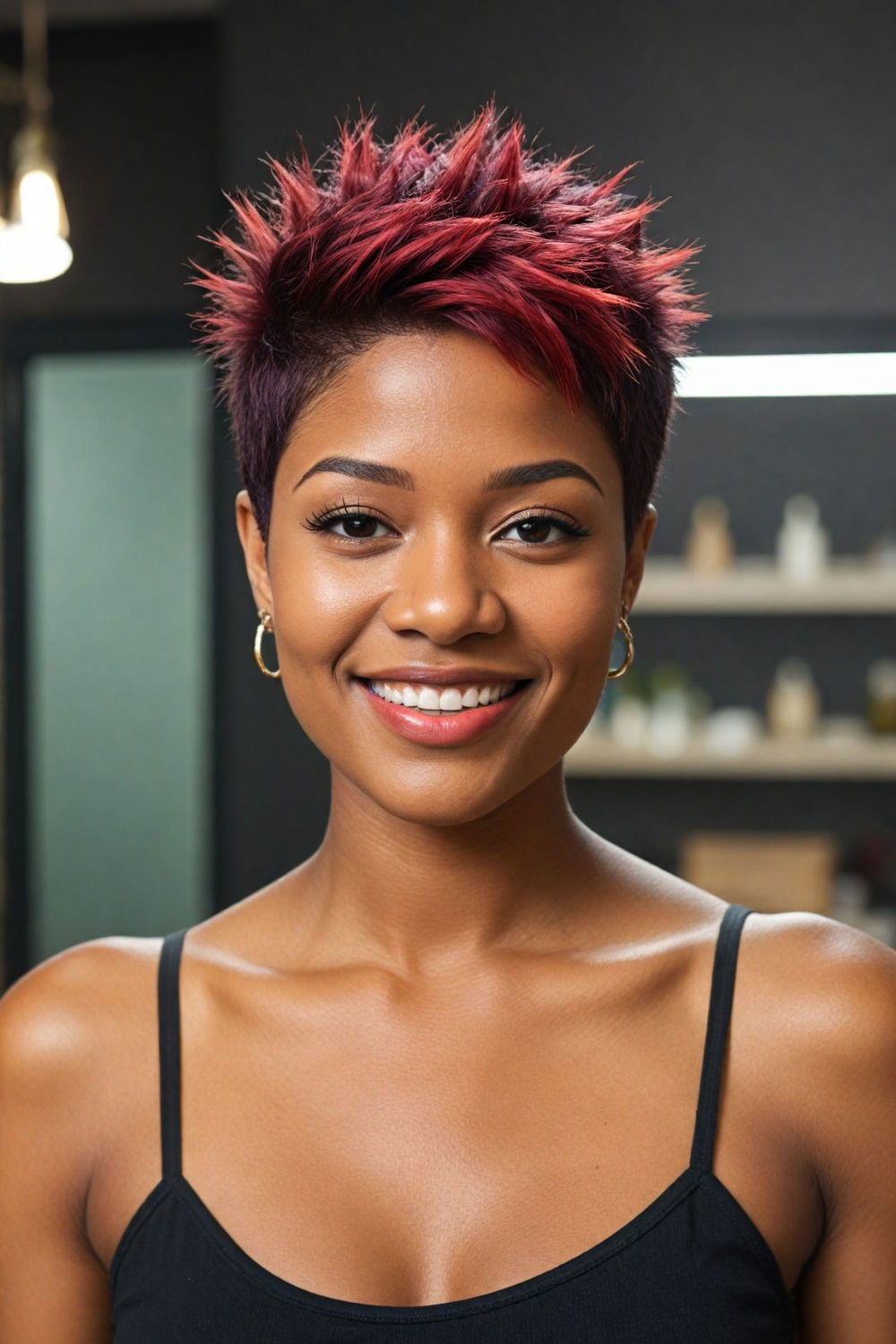 spiky pixie short black hairstyle