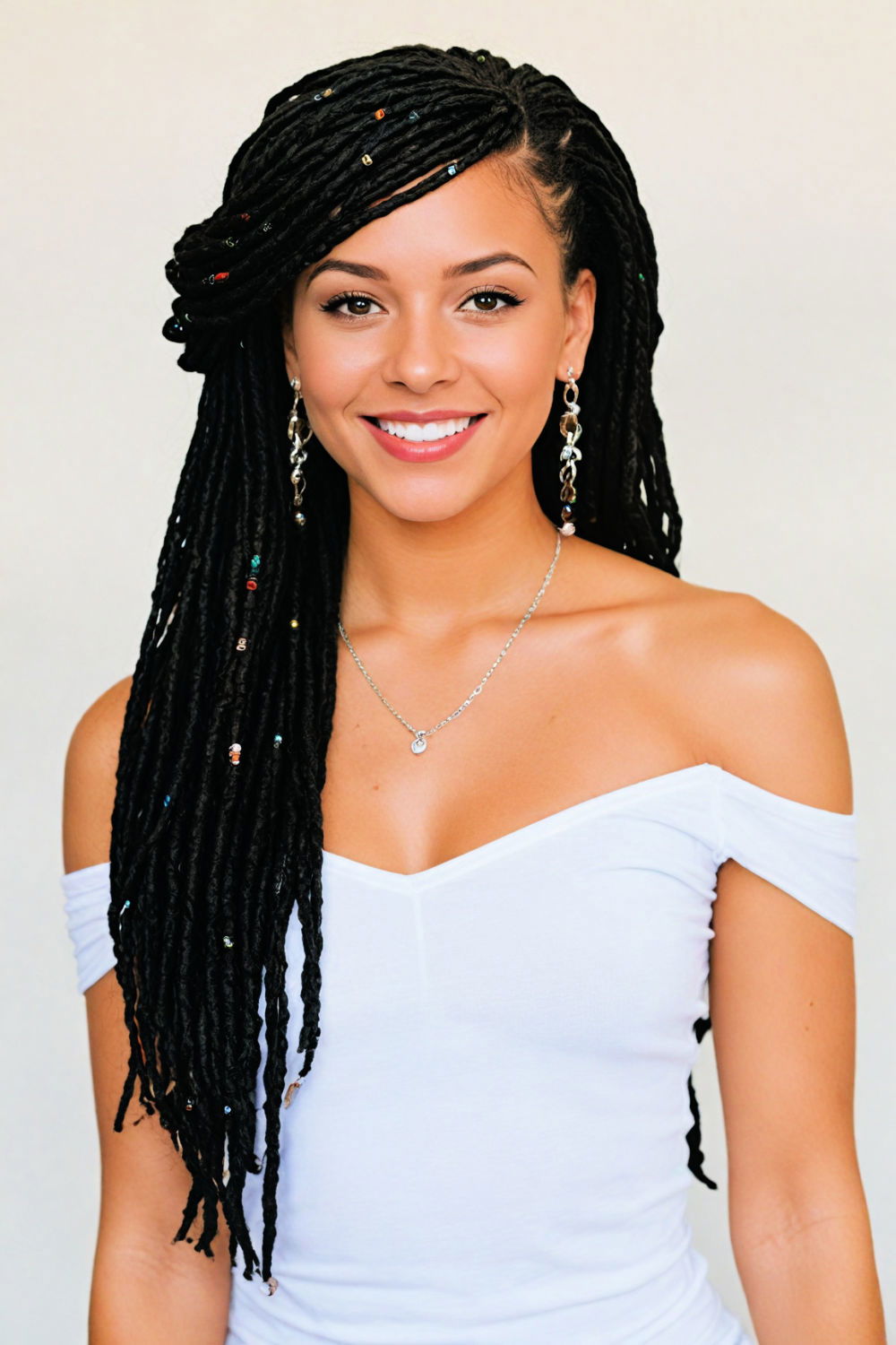 stunning faux locs hairstyle