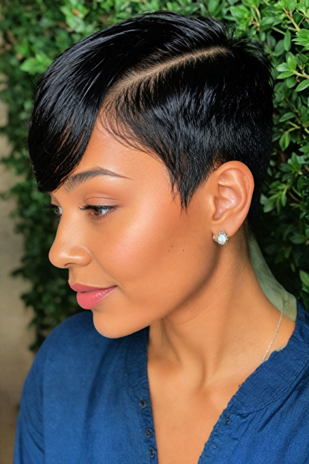 stylish and practical pixie with tapered sides