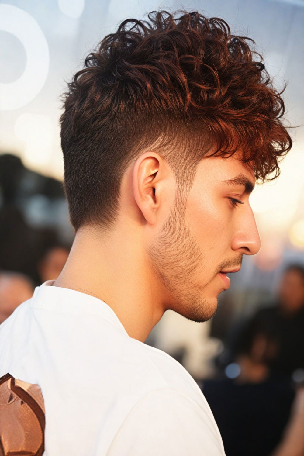 stylish burst fade hairstyle