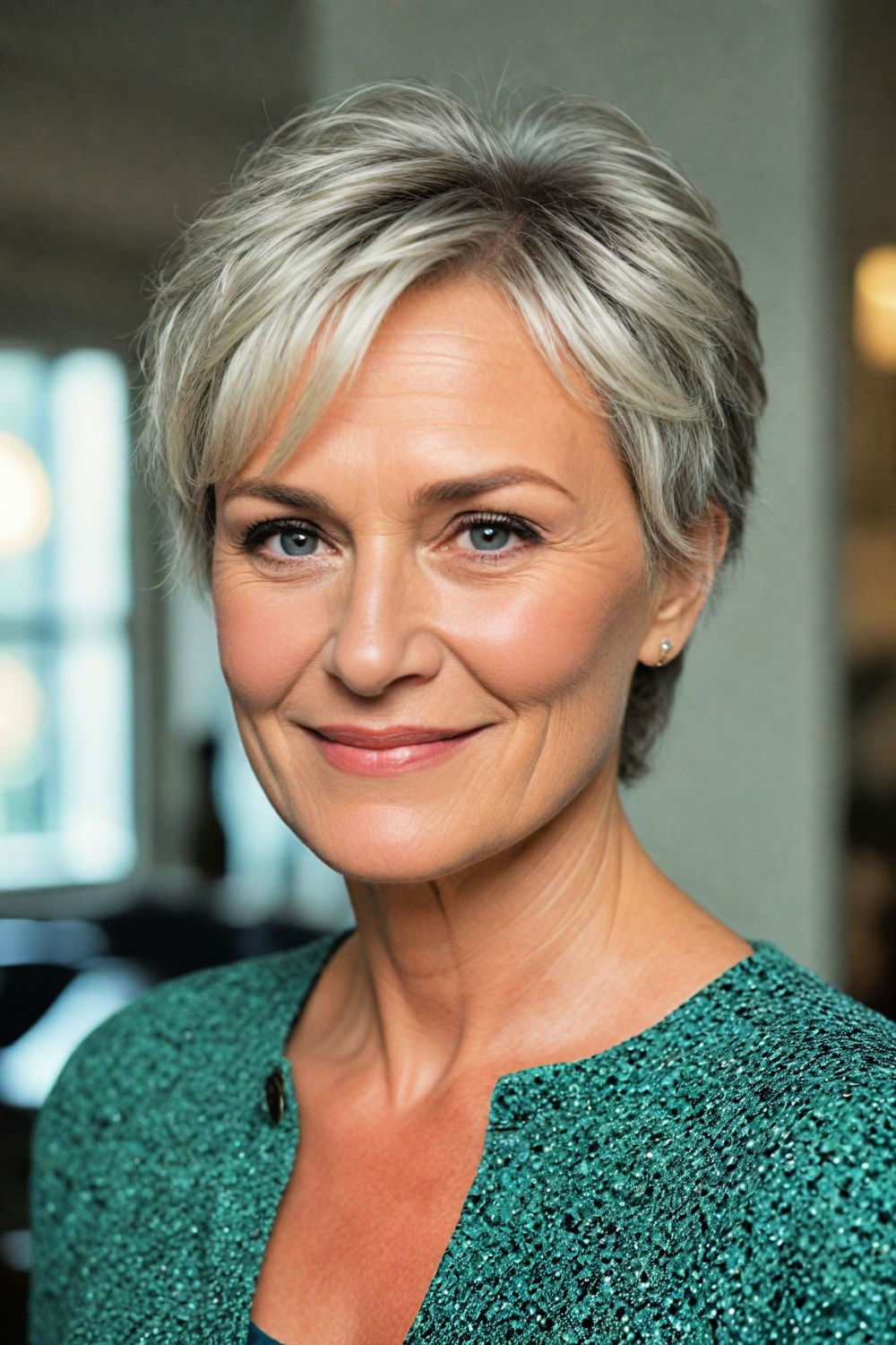stylish graduated pixie haircut for women over 50