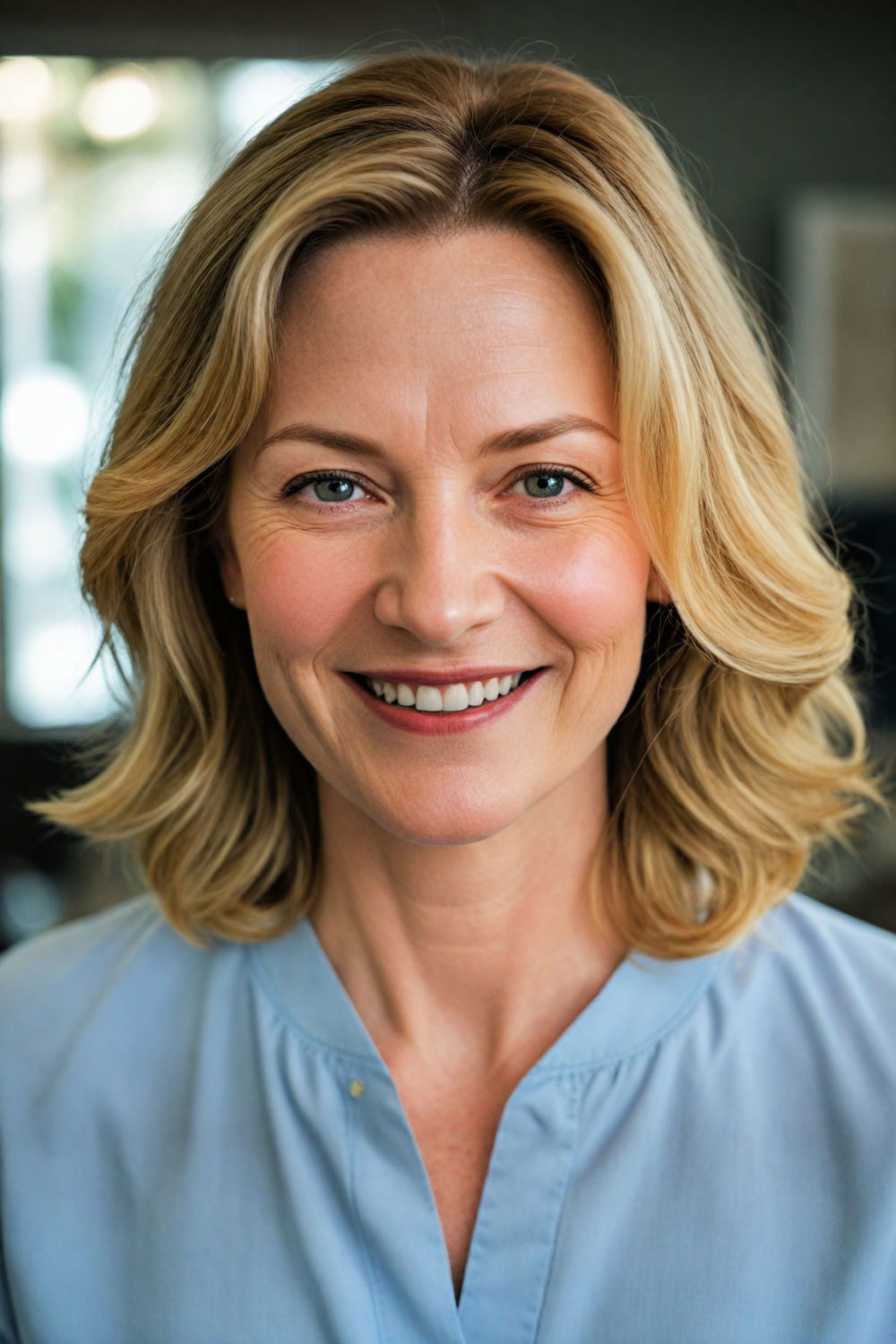 stylish layered shoulder length for 60 years old women