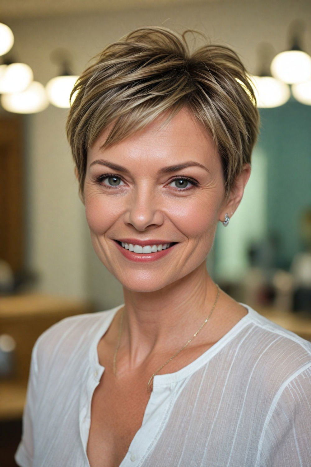 stylish wispy pixie cut for women over 50