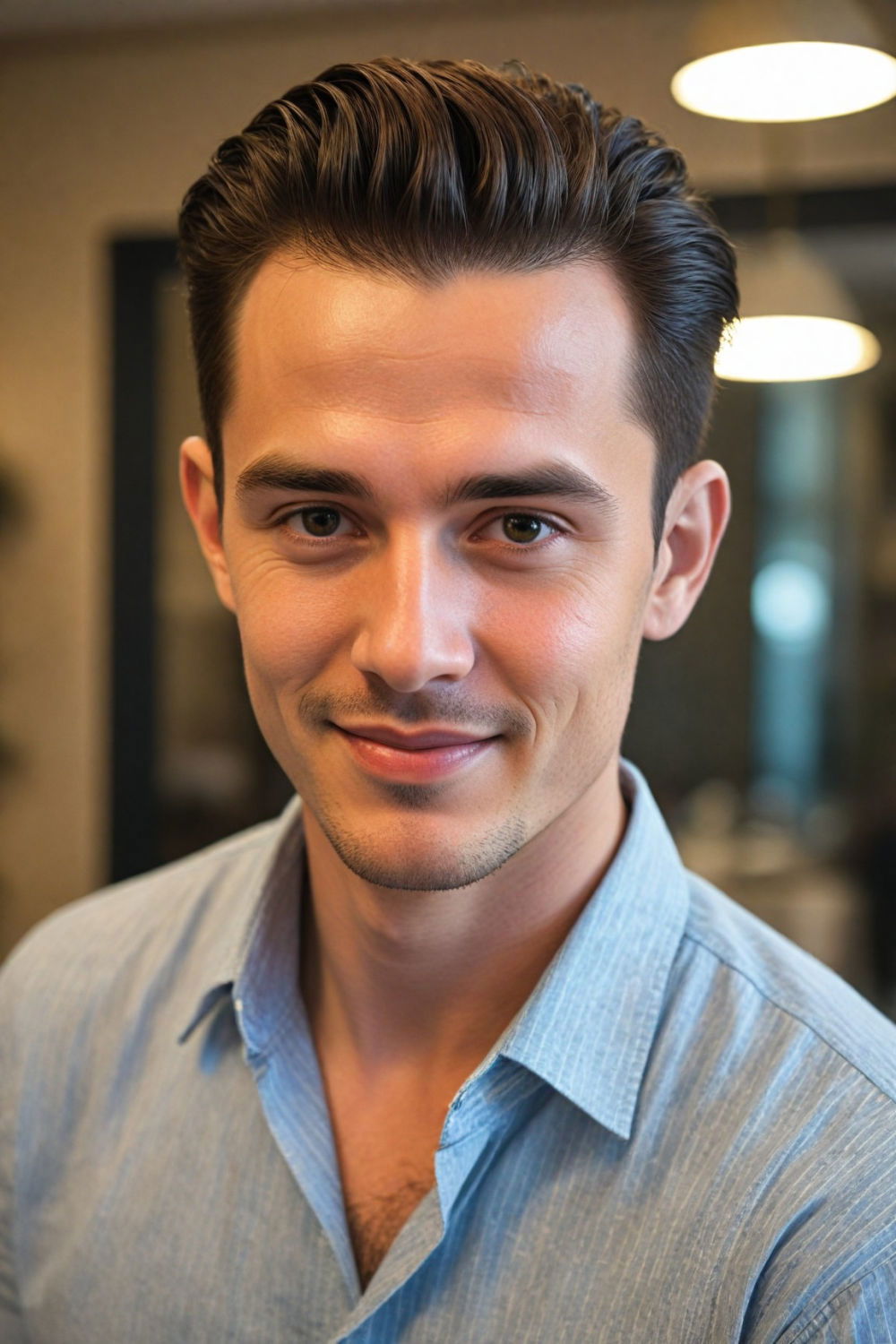 swept back with volume hairstyle