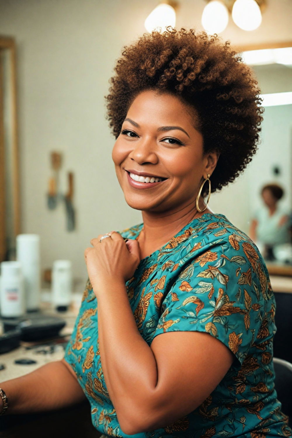 tapered afro hairstyle for over 50 and overweight