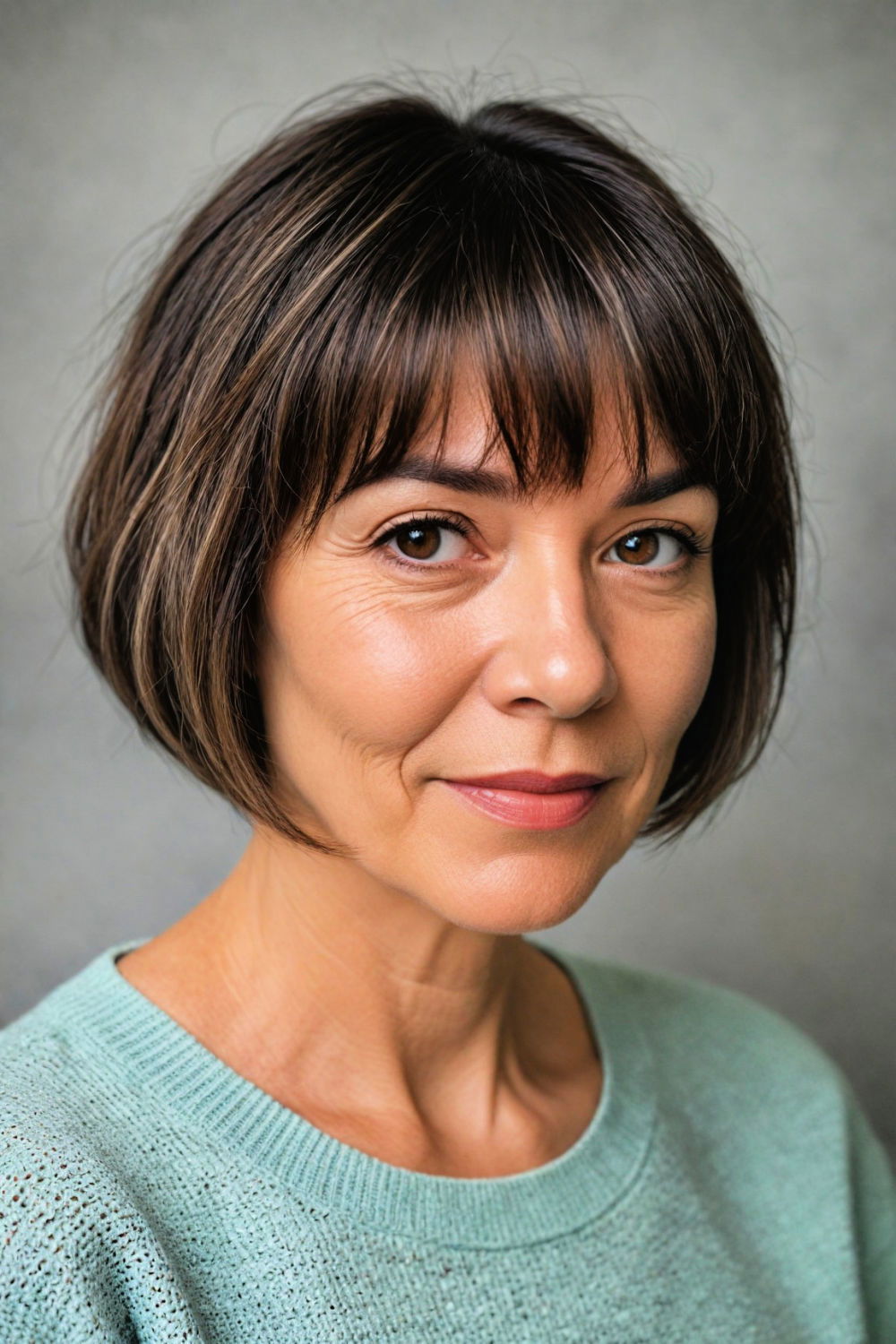 textured bob with bangs hairstyle