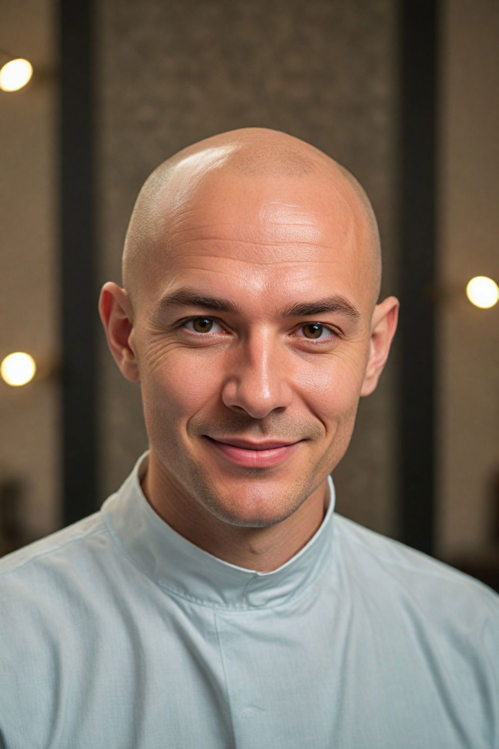 timeless bald or shaved head hairstyle