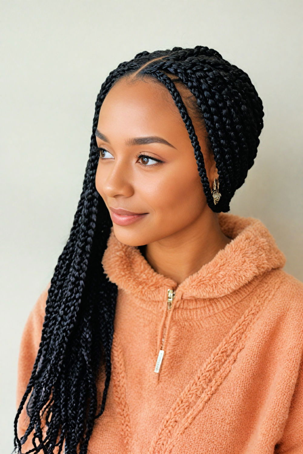timeless classic box braids hairstyle