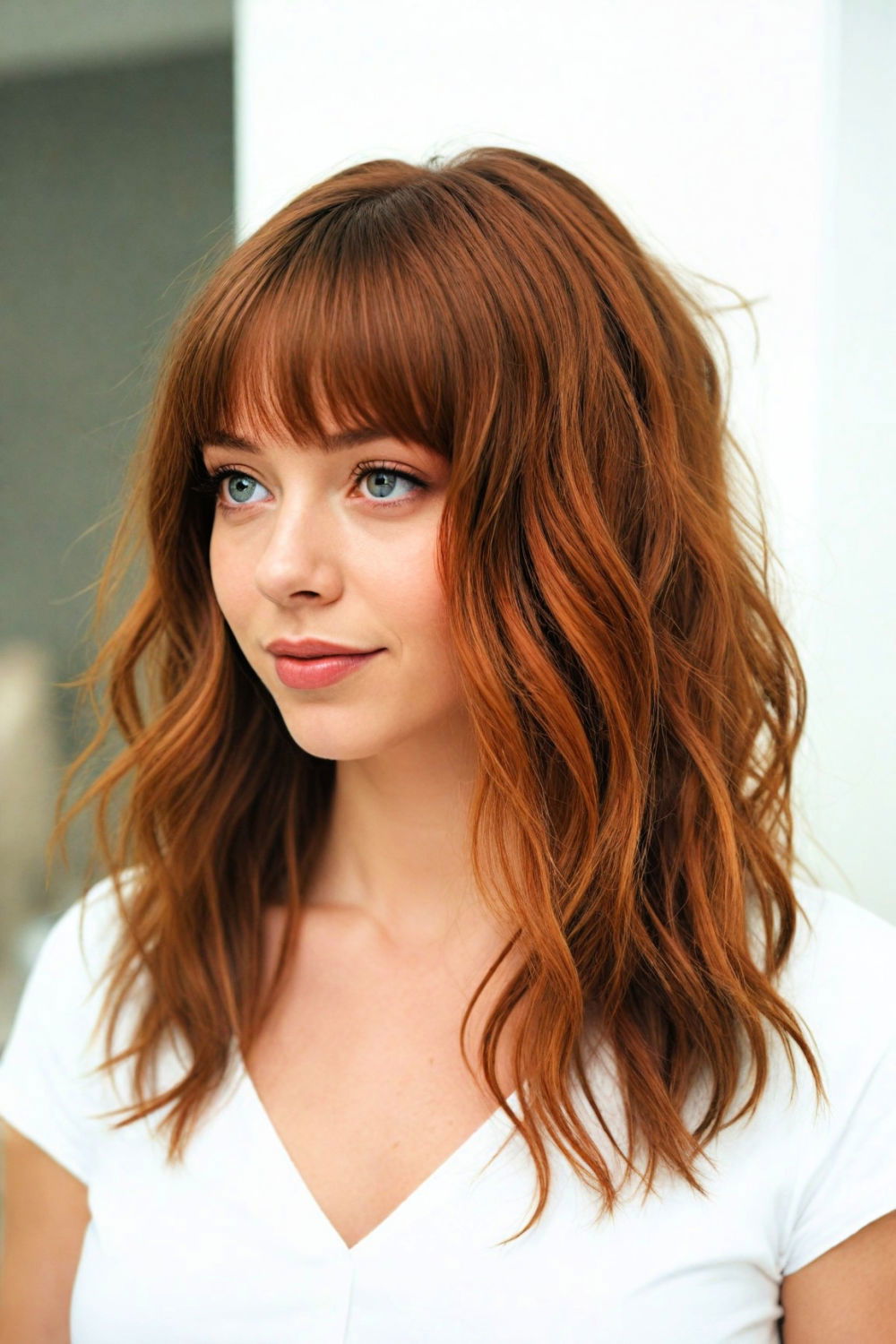 tousled shag hairstyle