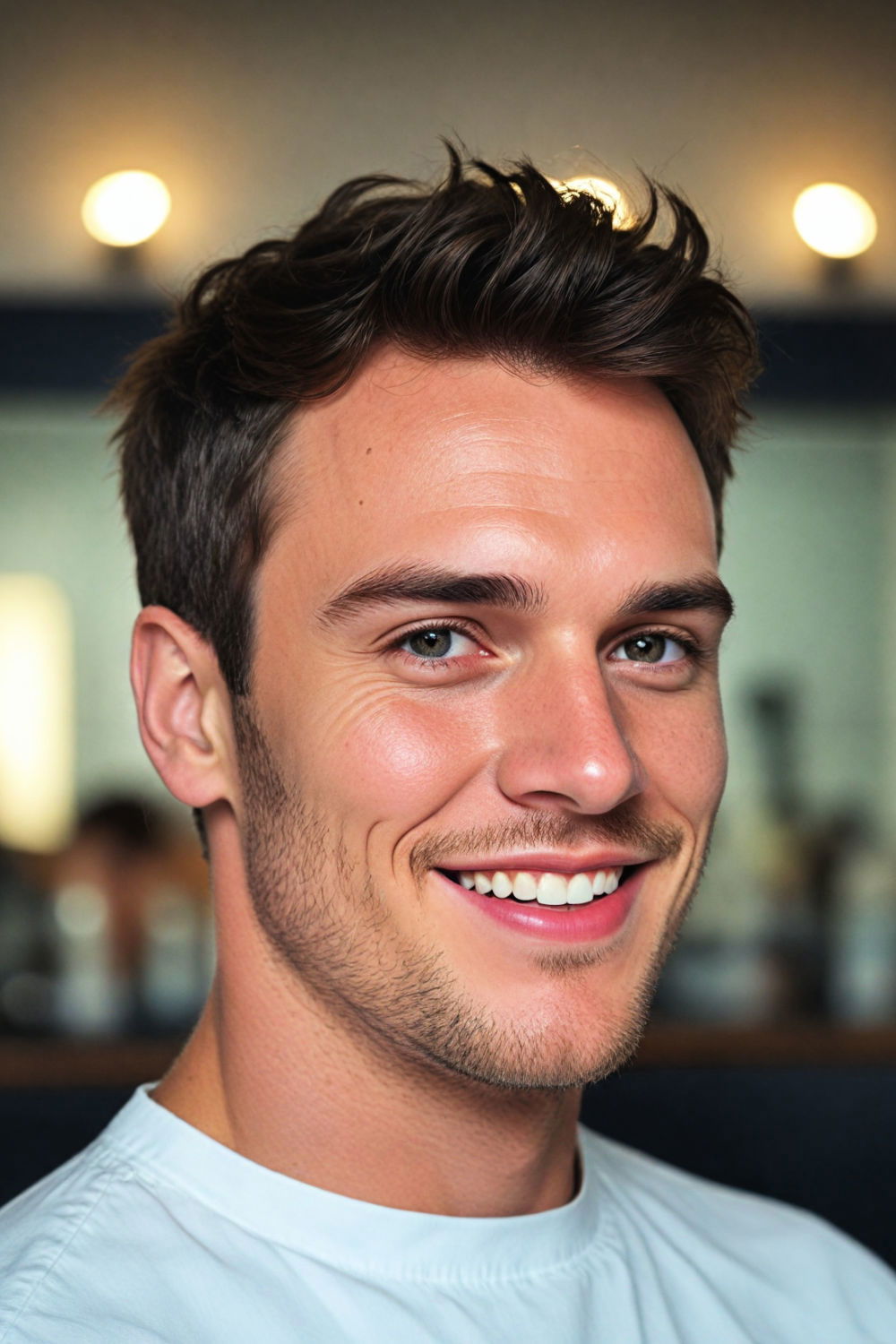 traditional crew cut with a fade