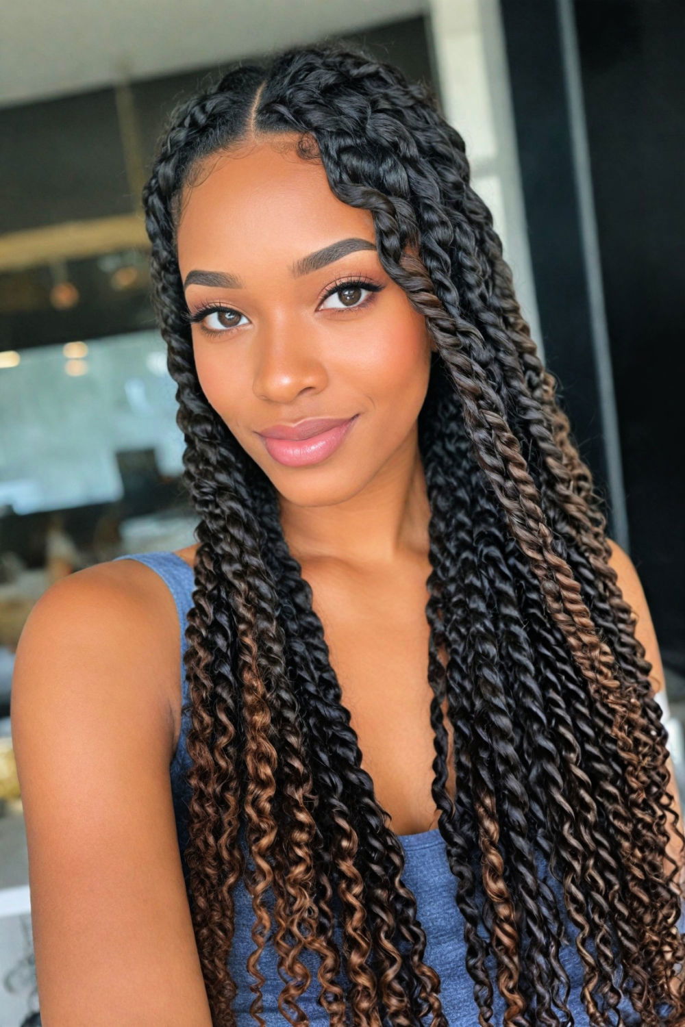traditional jumbo passion twists hairstyle