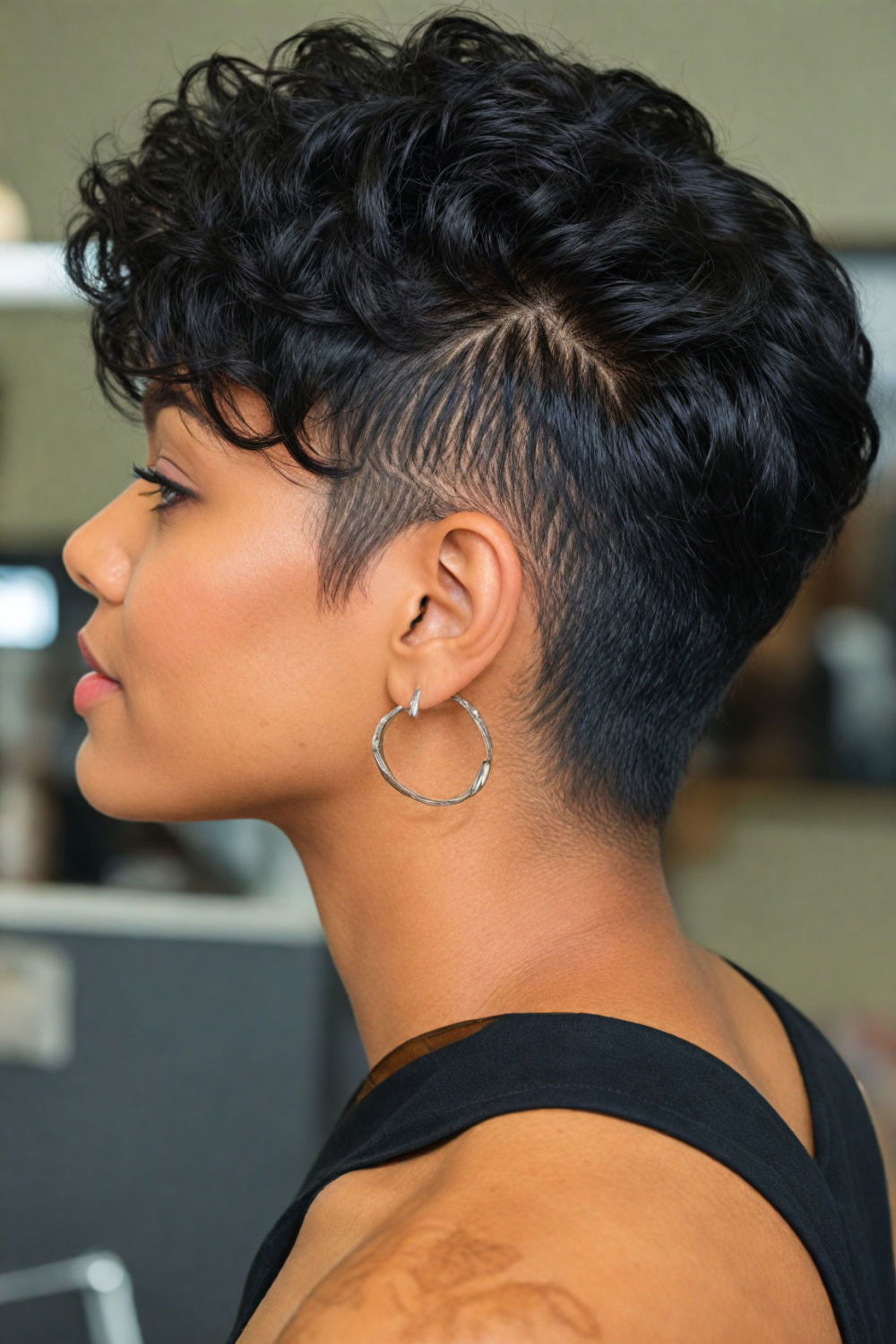 trendy undercut with a pixie cut