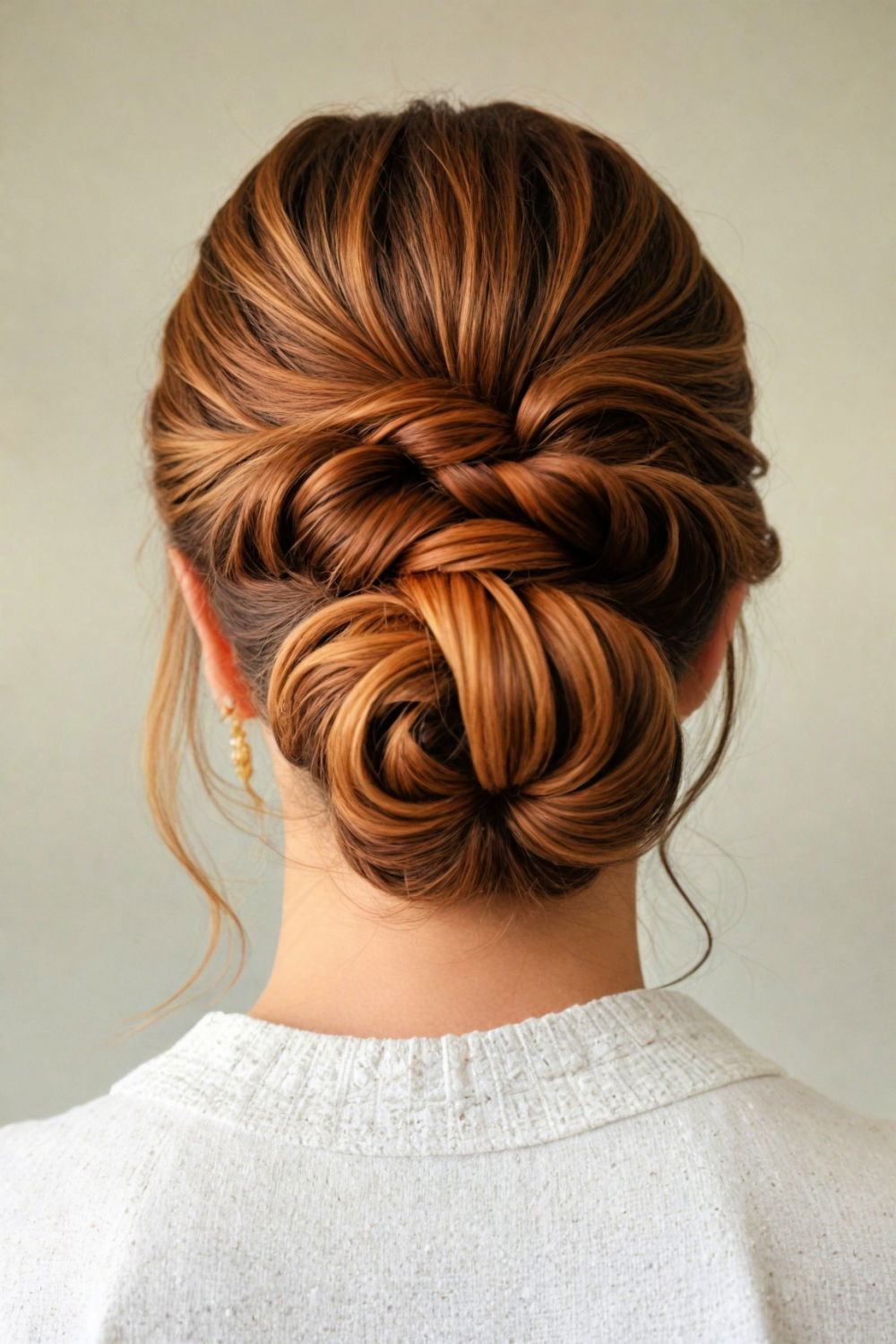 twisted bun hairstyle for office
