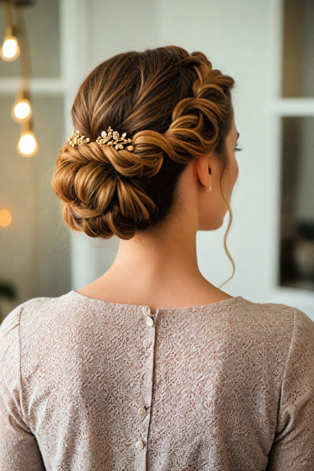 twisted crown braid hairstyle