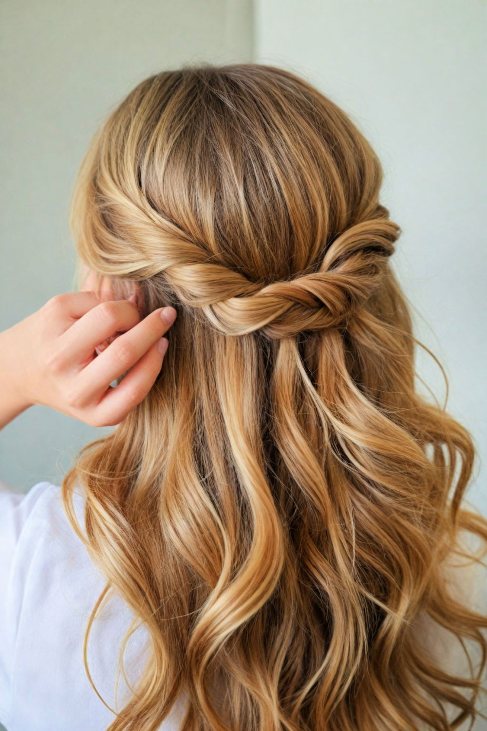 twisted half updo aesthetic hairstyle
