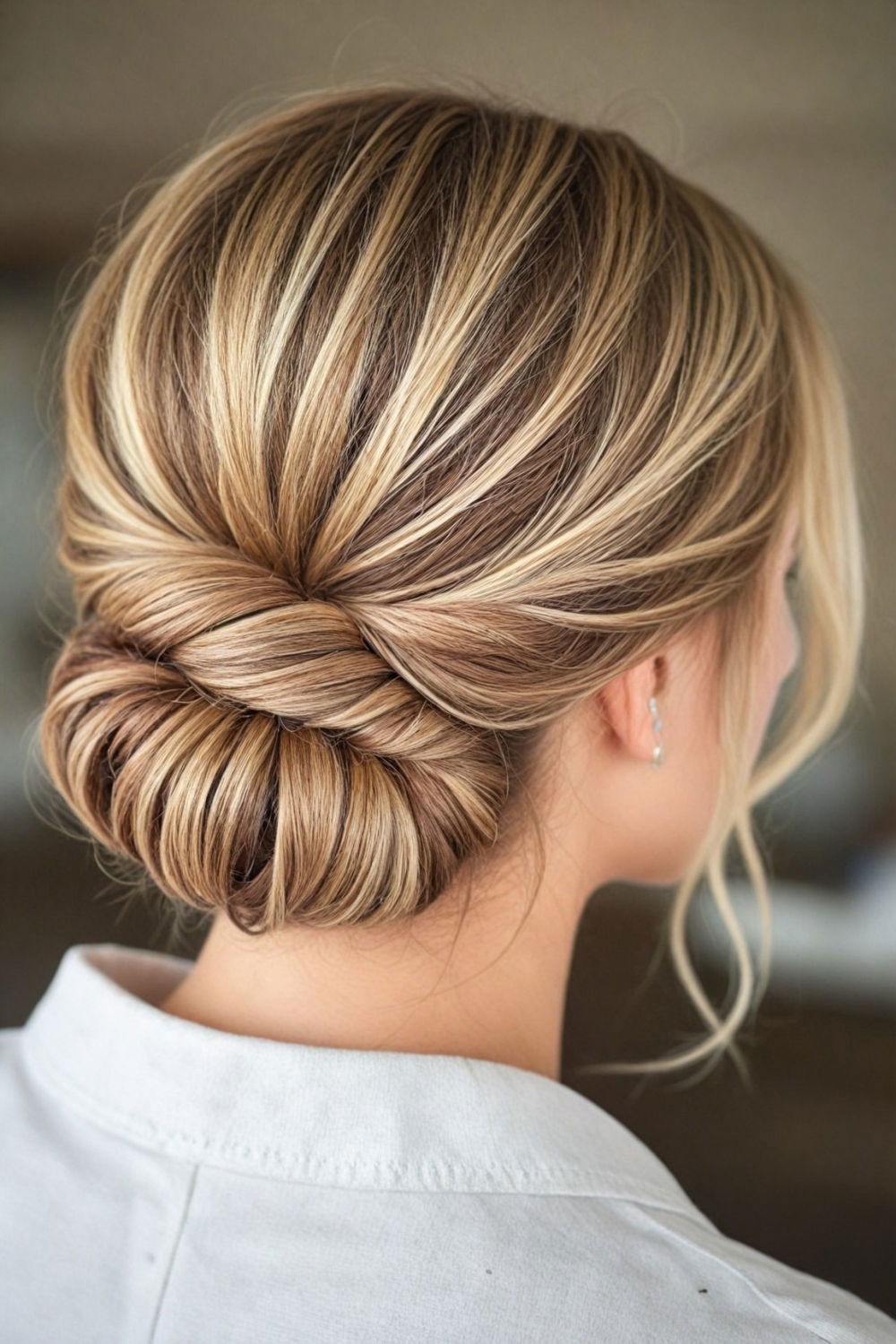 twisted low bun hairstyle