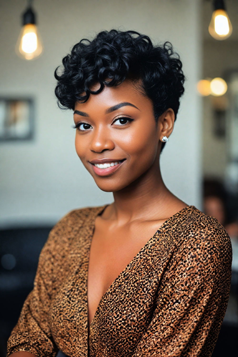 twisted texture relaxed pixie black hairstyle