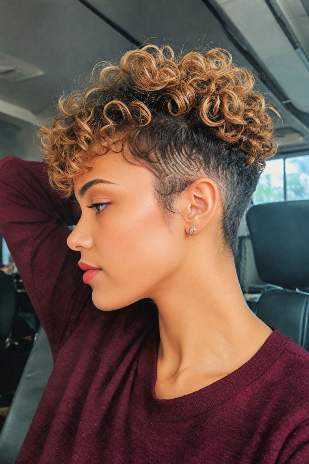 undercut with wavy hair