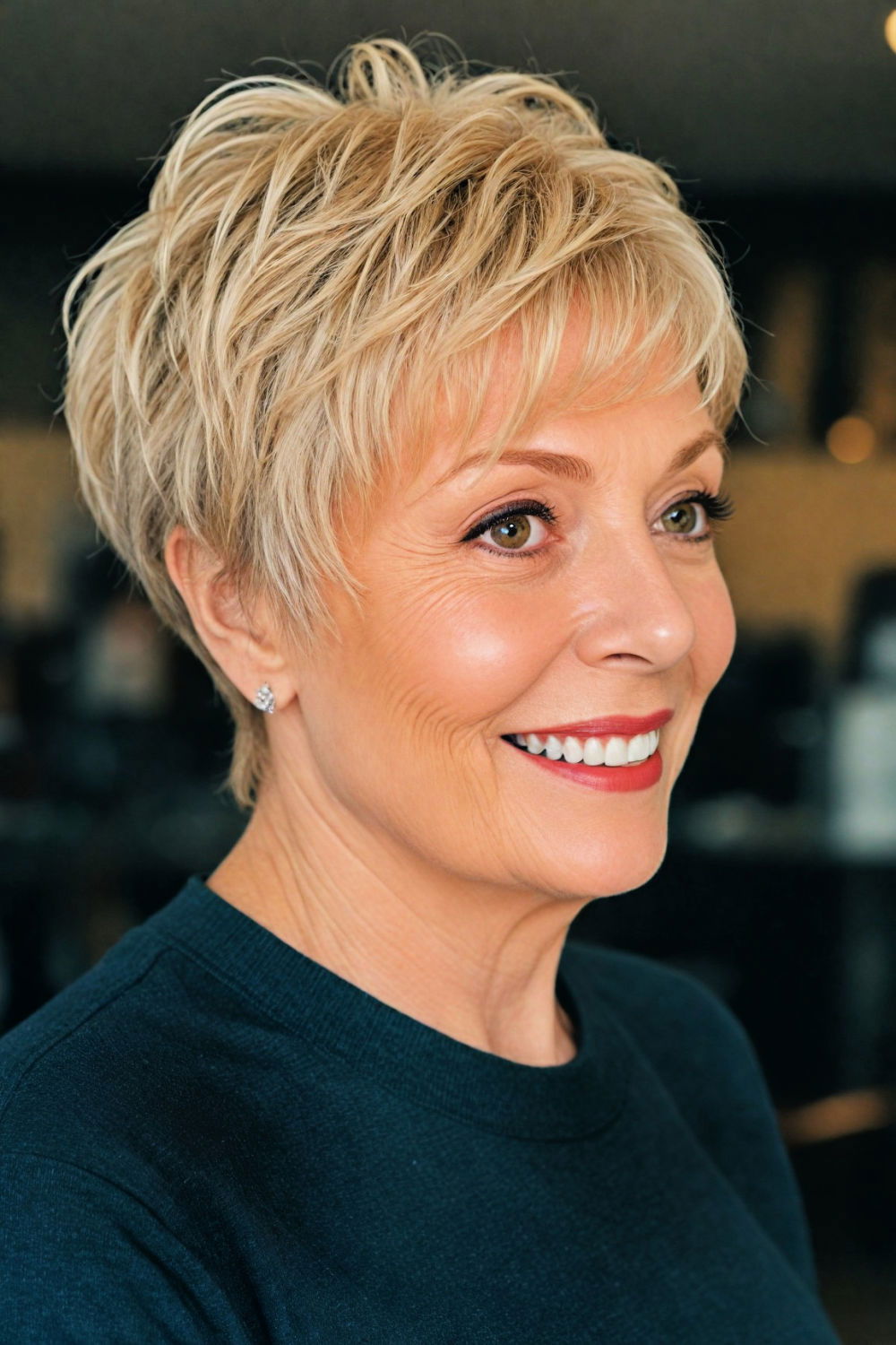 unique asymmetrical bob for women over 70