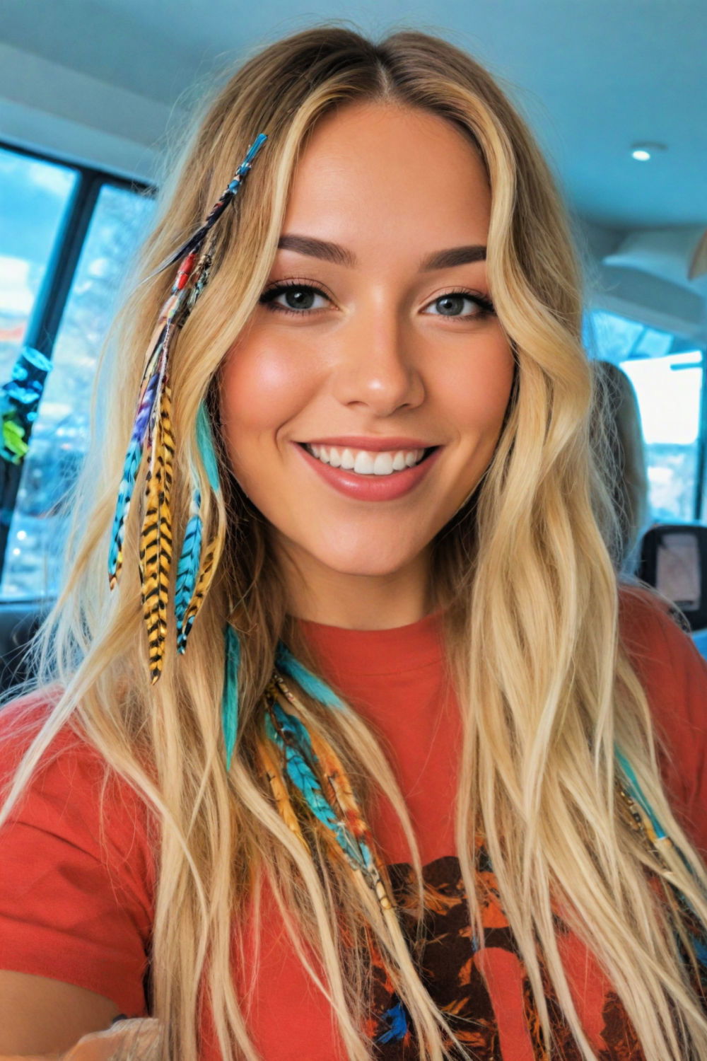 unique feather extensions hairstyle