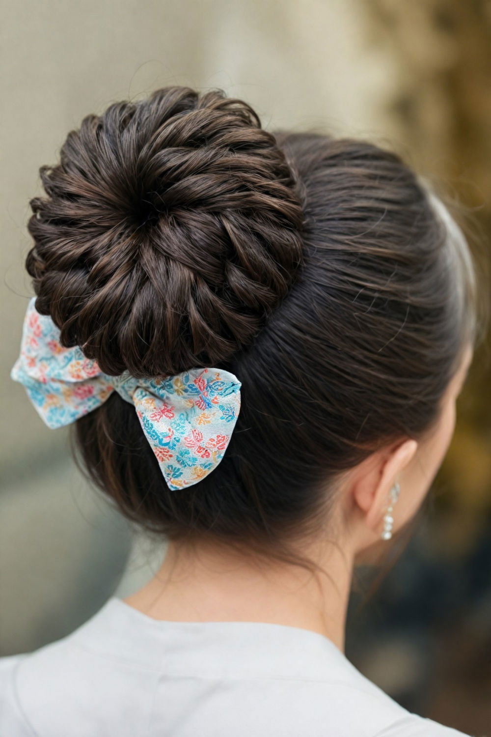 unique pinwheel bun hairstyle