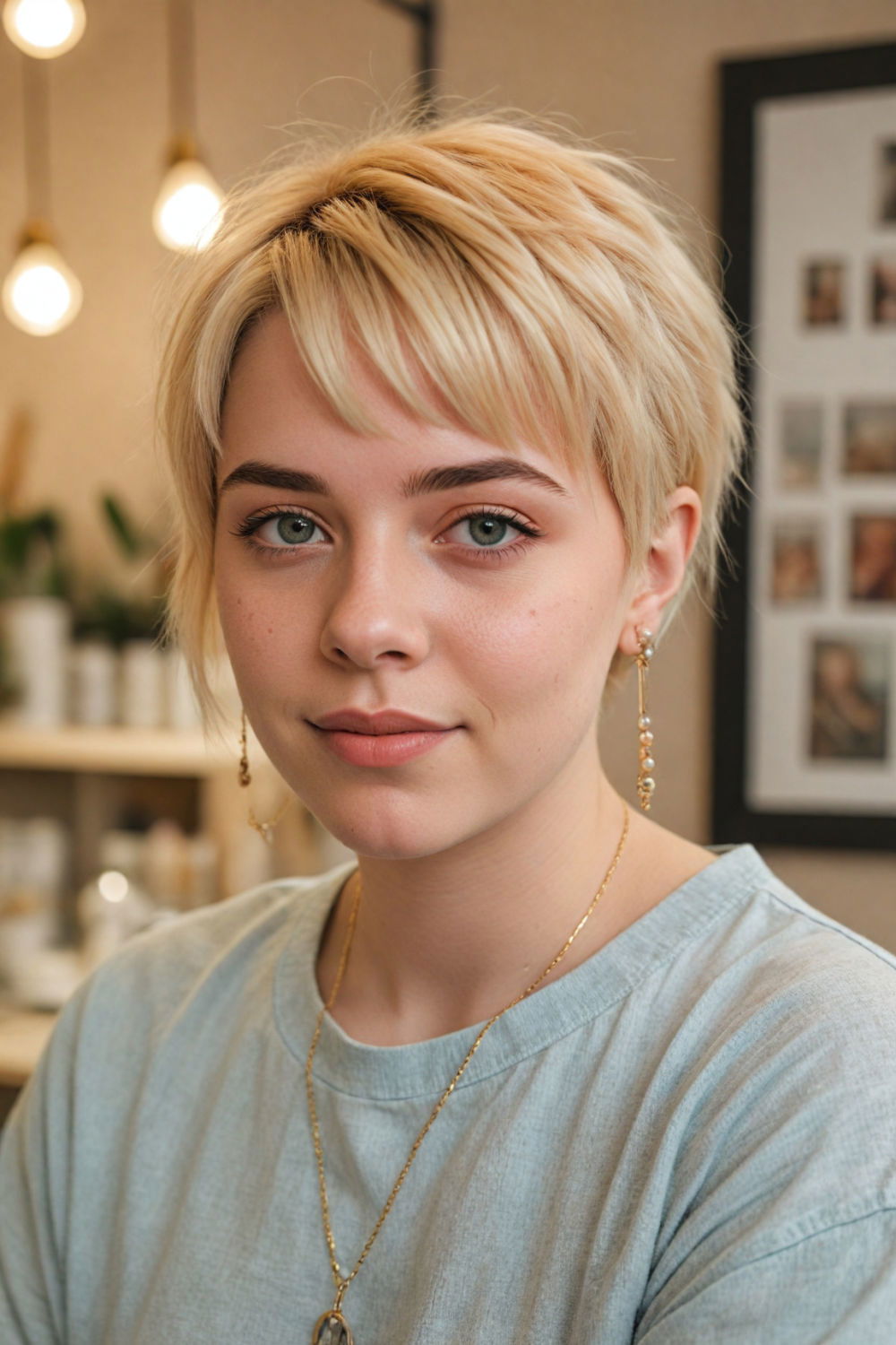 unique pixie cut with ear cuffs