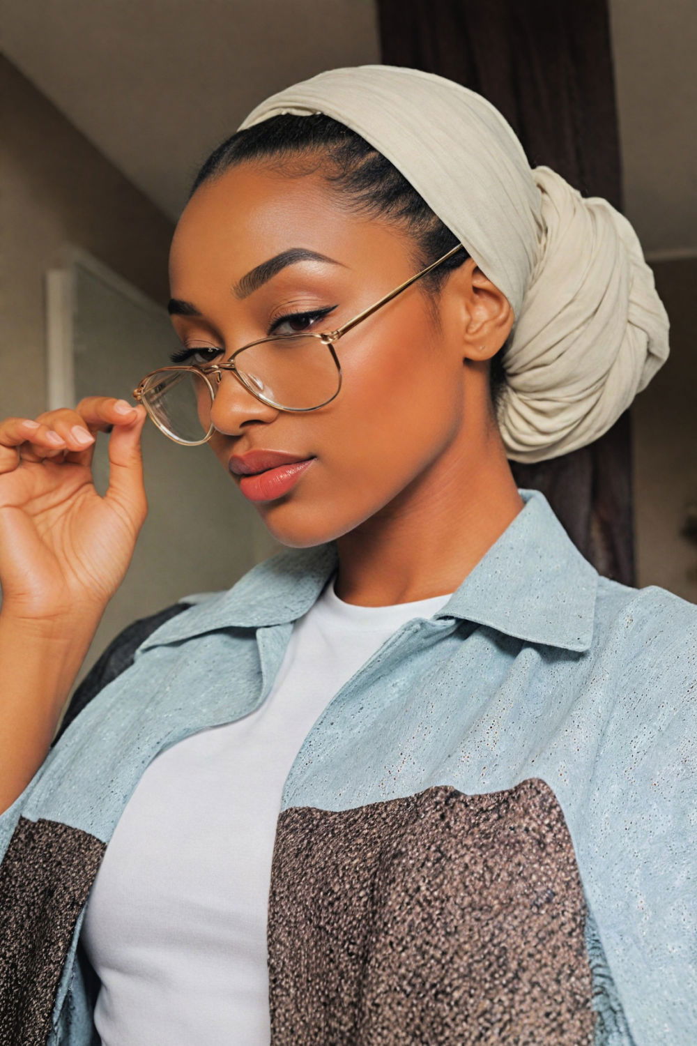 versatile high bun with scarf