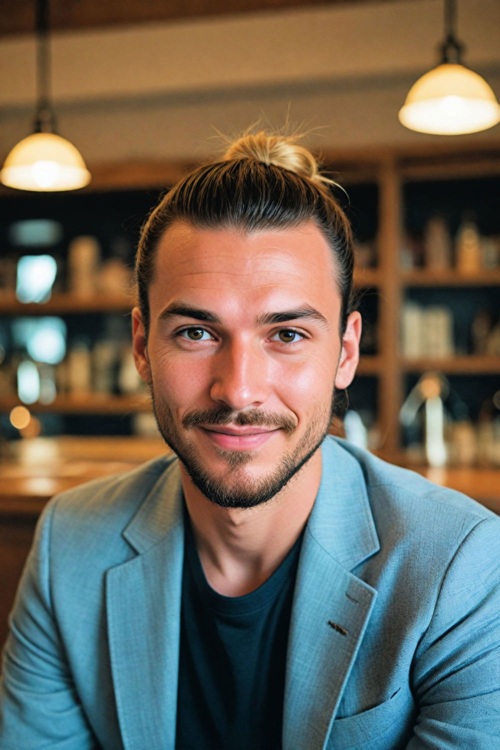 versatile man bun hairstyle