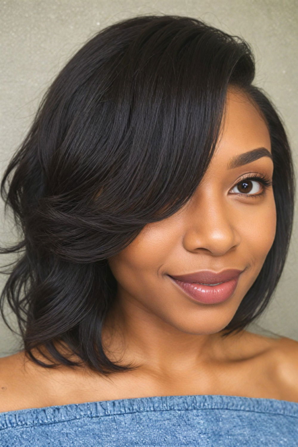 versatile tousled lob sew in hairstyle