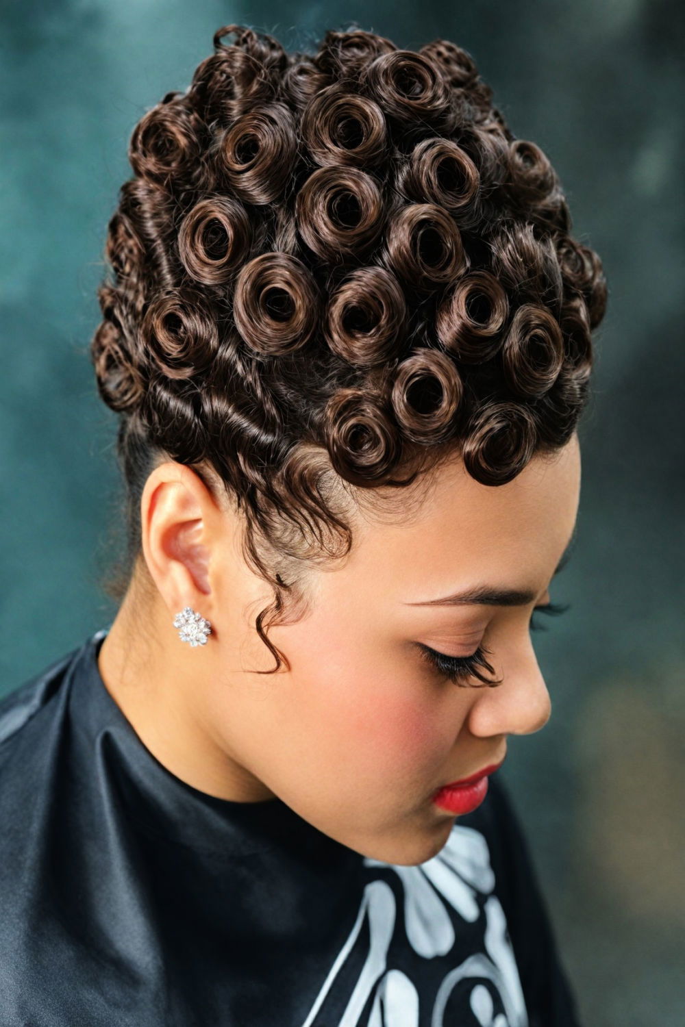 vintage glamour pin curls hairstyle