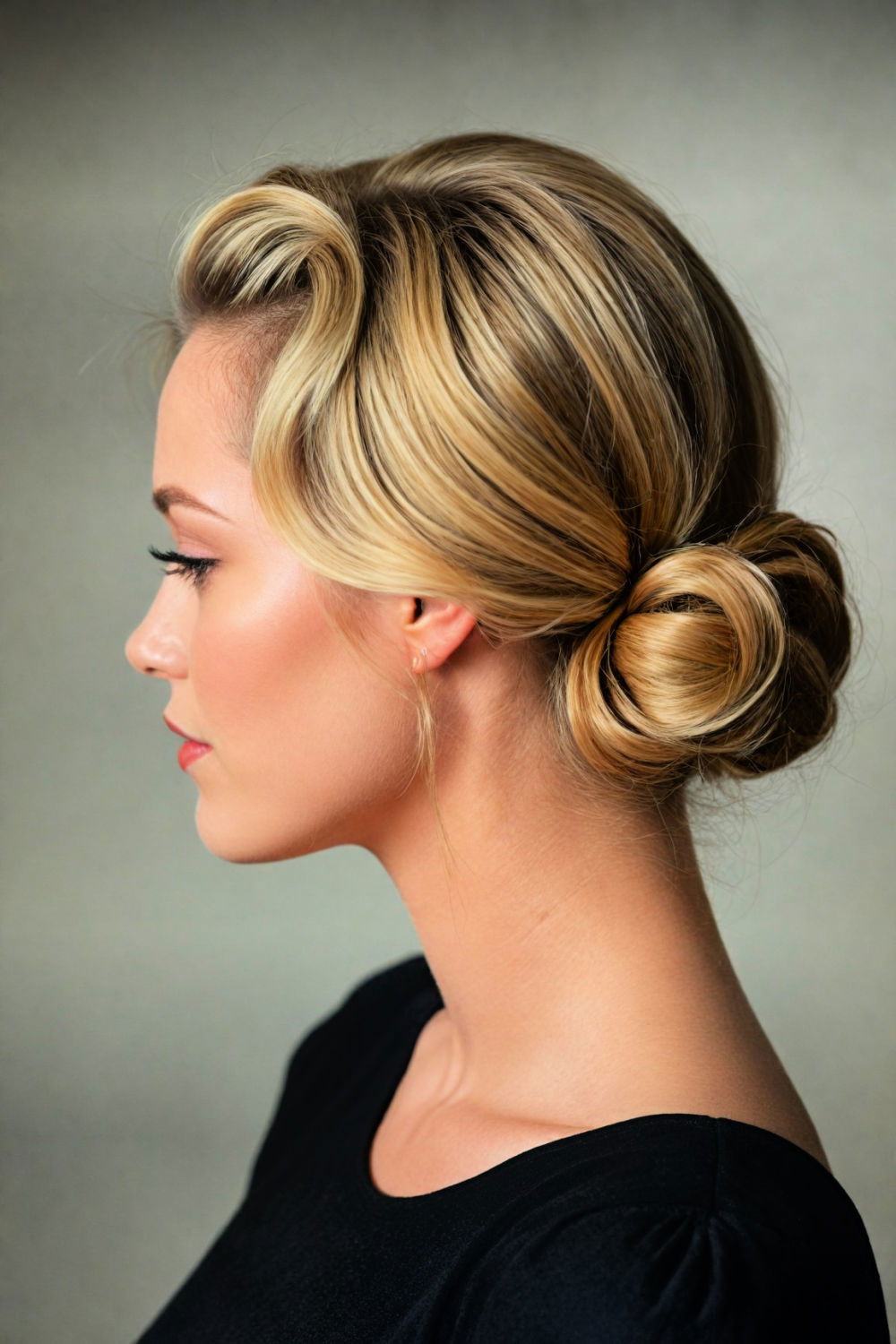 vintage inspired low bun hairstyle