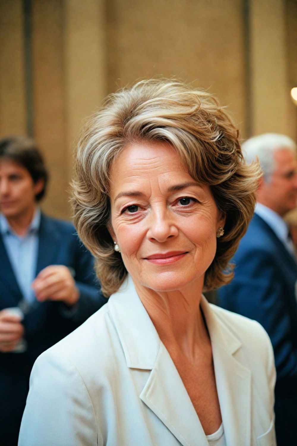 volume boosting layers hairstyle for over 70