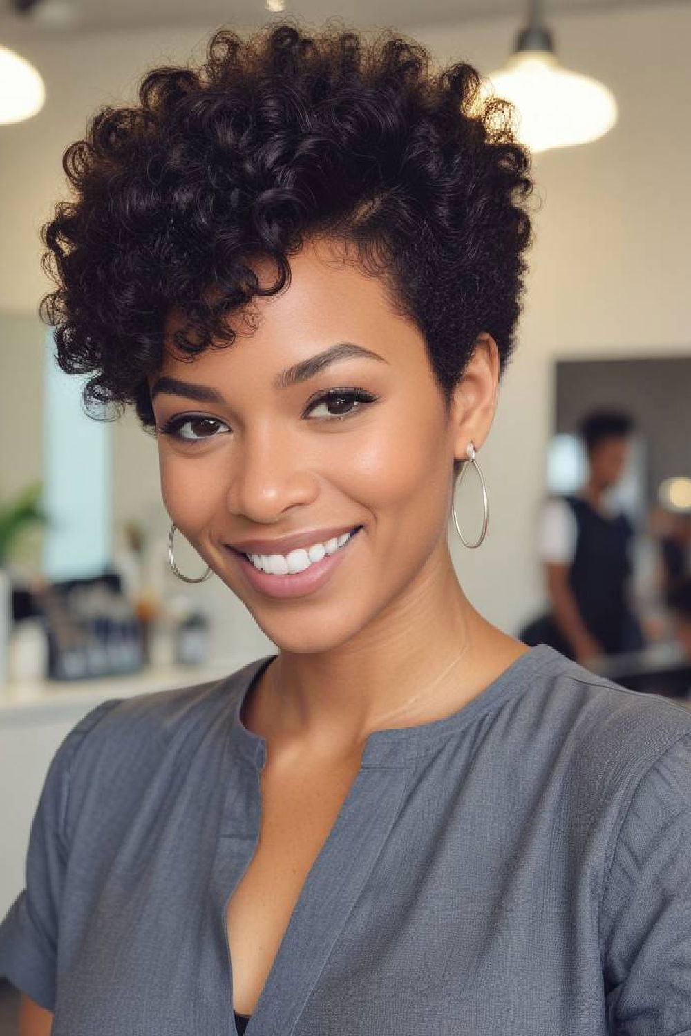 voluminous afro pixie haircut