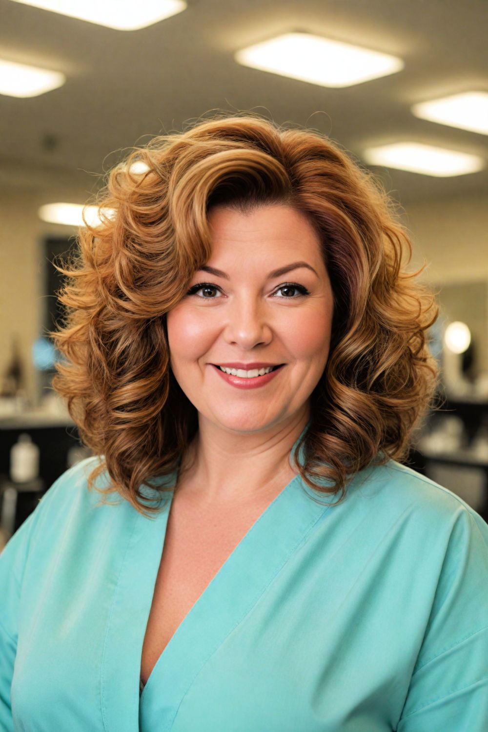 voluminous blowout hairstyle for women over 50 and overweight