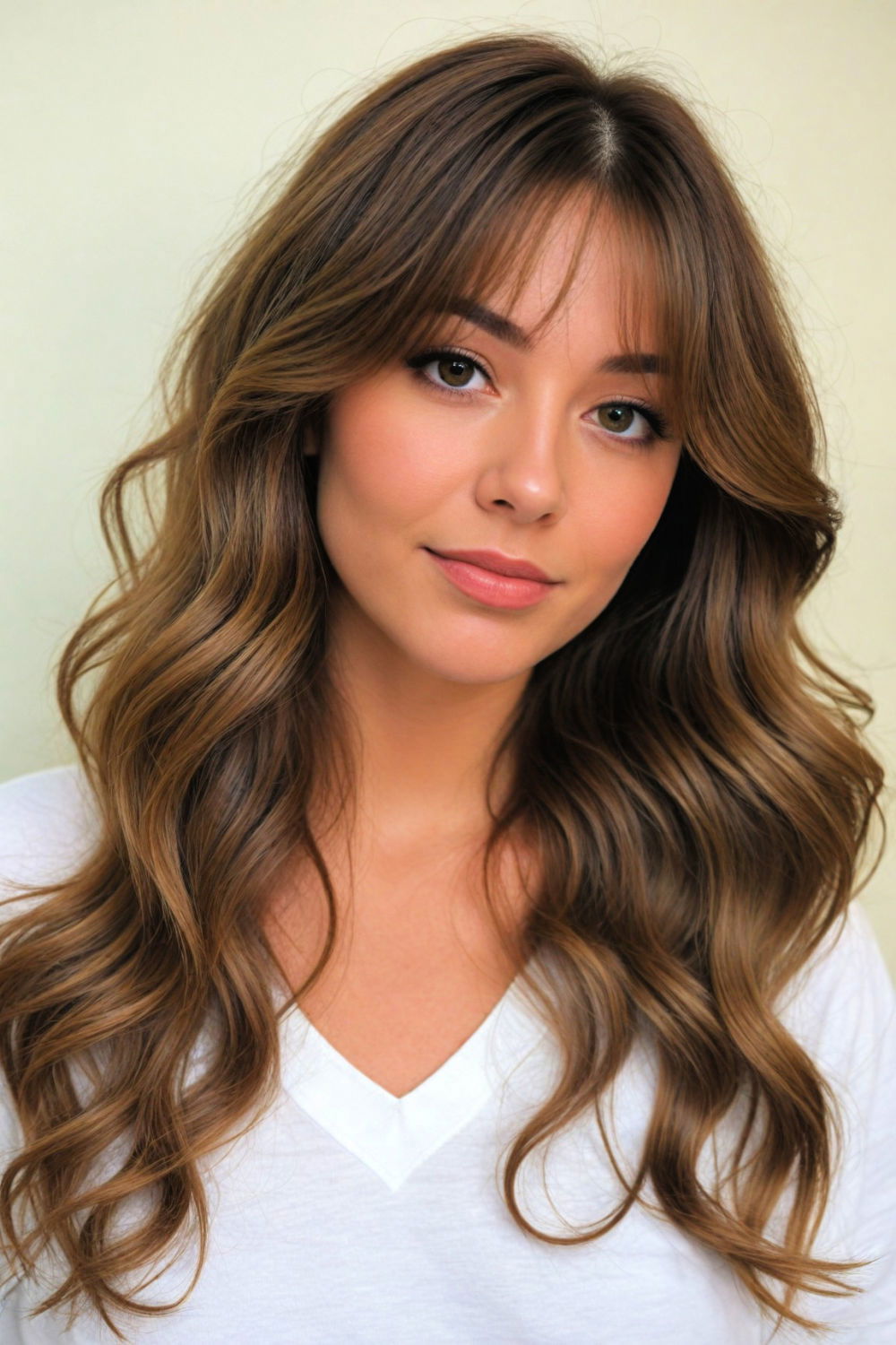 voluminous blowout with curtain bangs