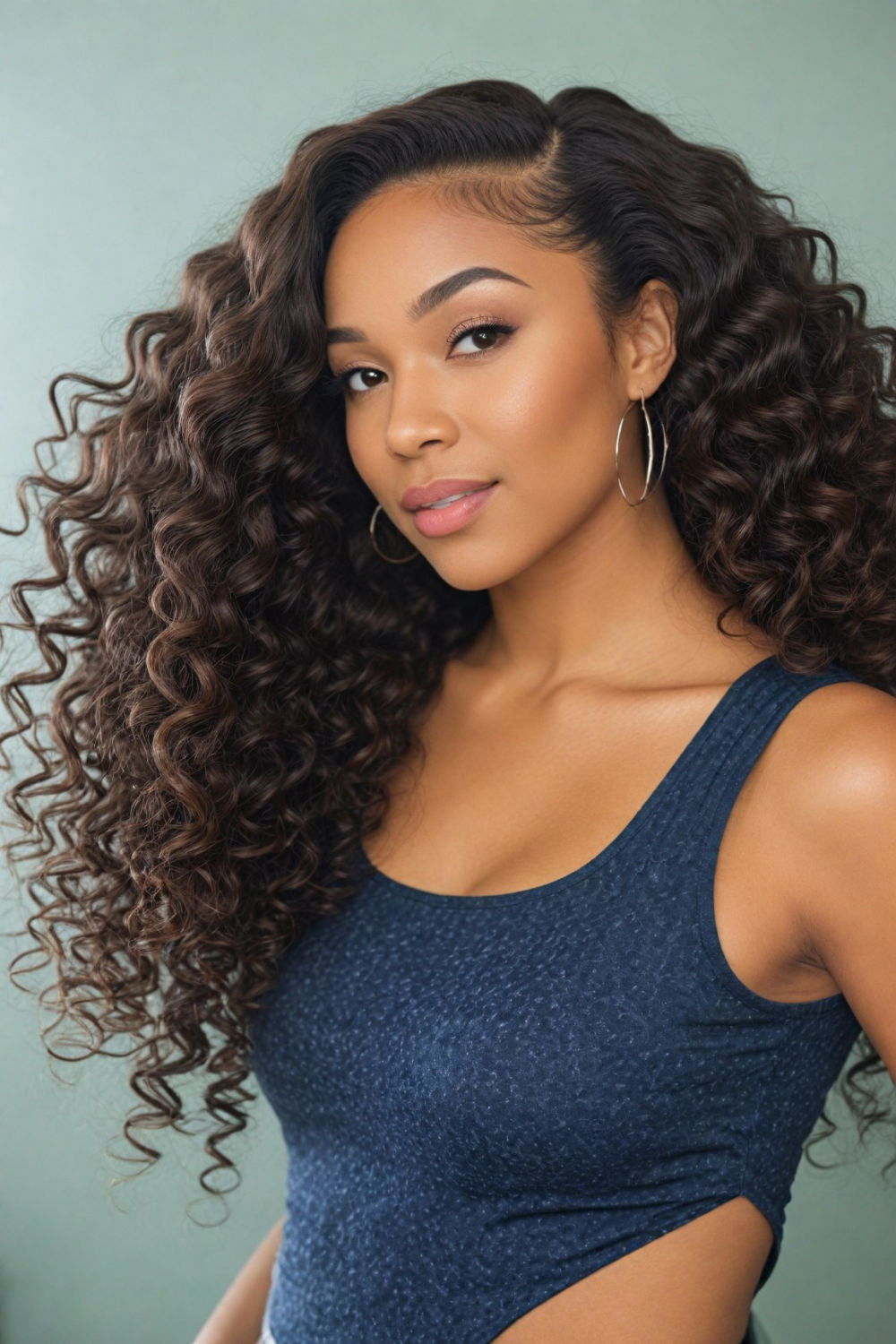 voluminous curls sew in hairstyle