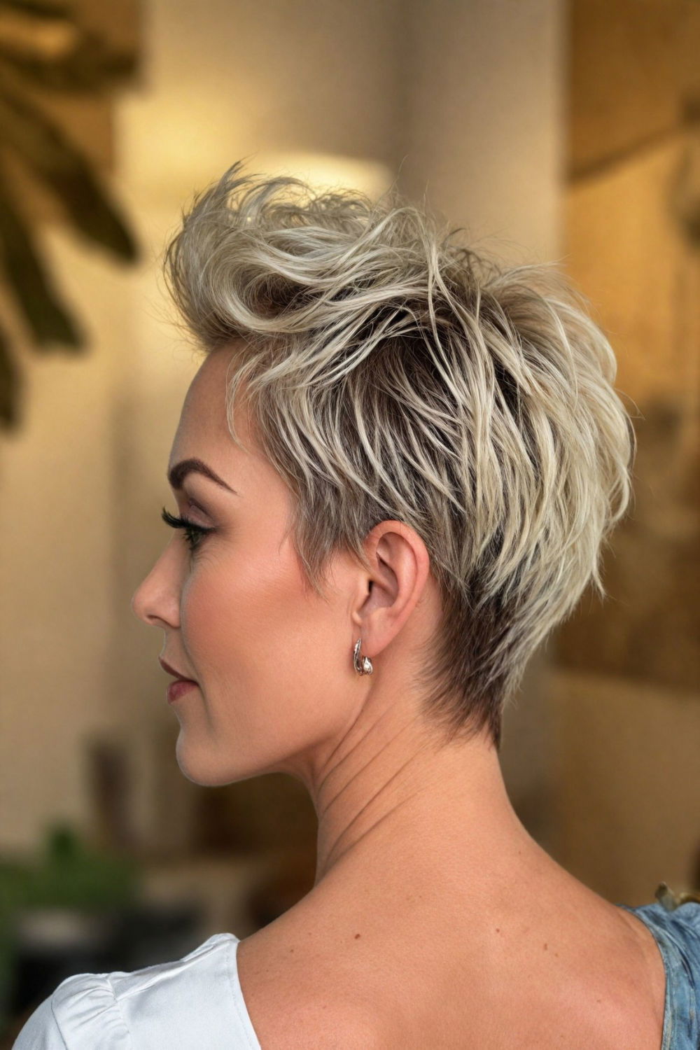 voluminous pixie with undercut texture for fine hair