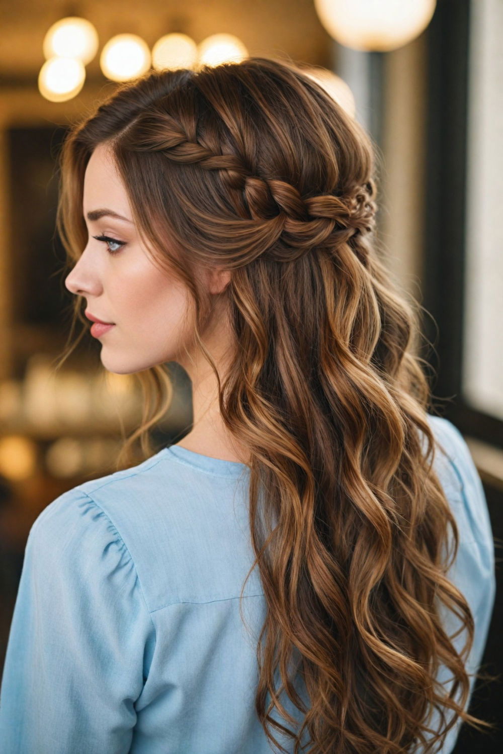 waterfall braid hairstyle to create fairy tale vibe