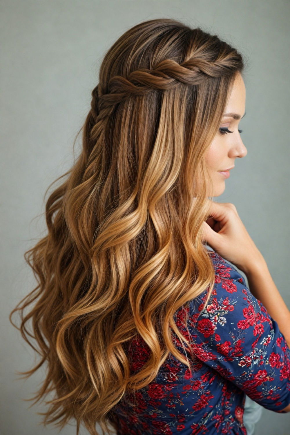 waterfall braid to create a dynamic and captivating look