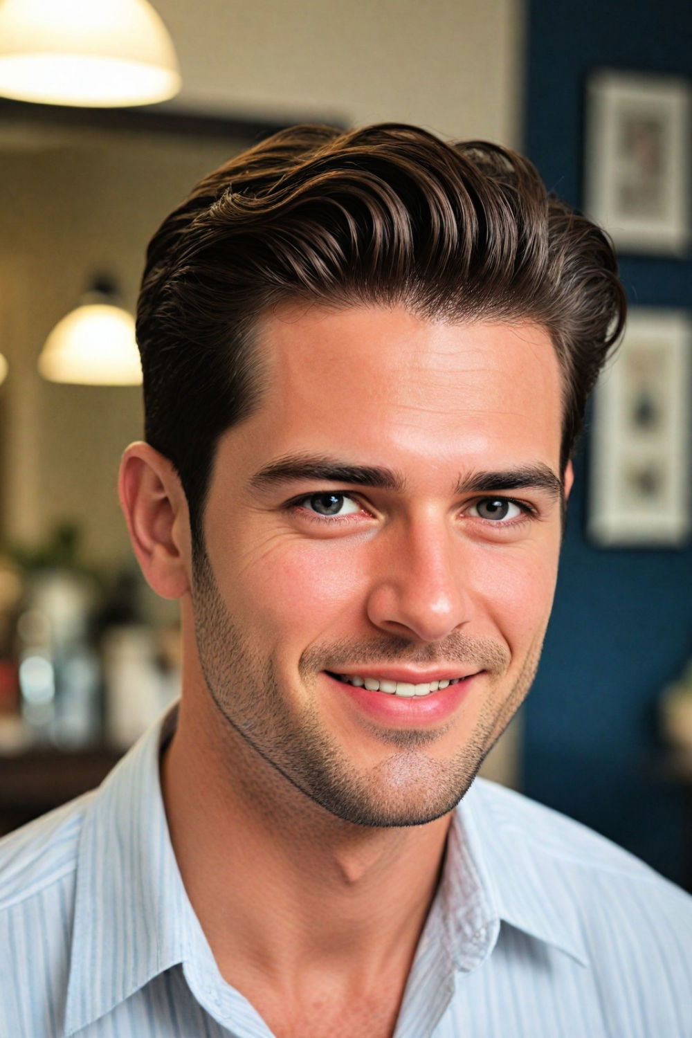 wavy slick back hairstyle for men